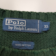 Pull POLO RALPH LAUREN Homme XL Vert Forêt Grosse Maille Logo Marine Vintage
