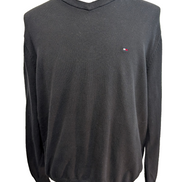 Pull Tommy Hilfiger Homme Col V Noir Profond - Taille L
