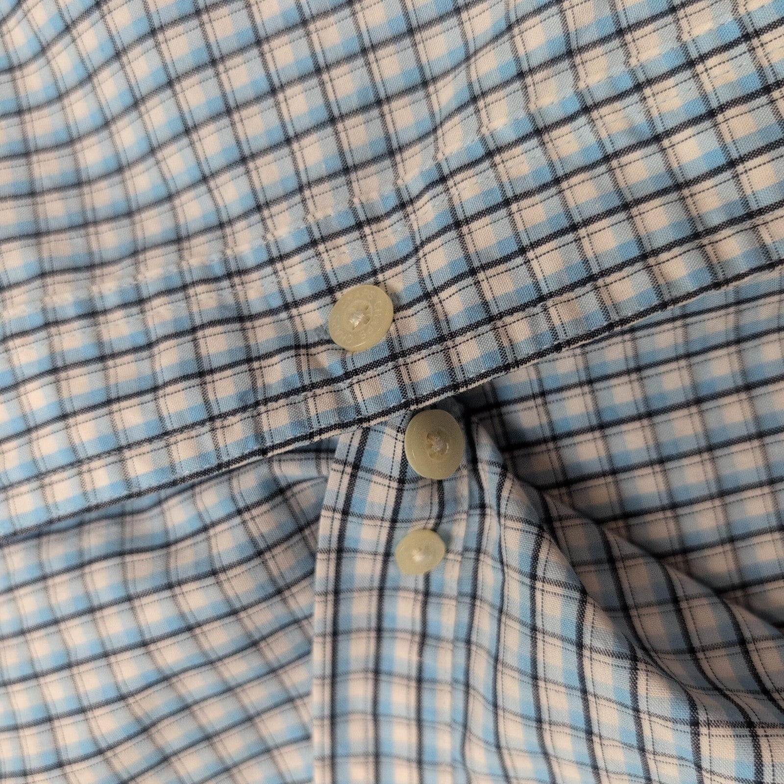 Chemise CHAPS bleue à carreaux manches courtes taille XL #6e