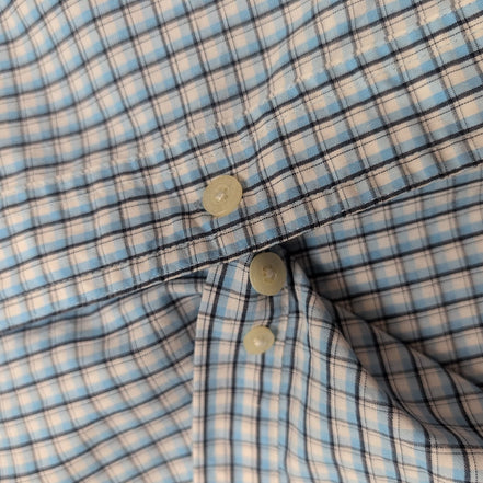 Chemise CHAPS bleue à carreaux manches courtes taille XL #6e