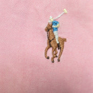 Chemise Ralph Lauren XL XXL Rose Pâle Classic Fit Coton Logo Marron