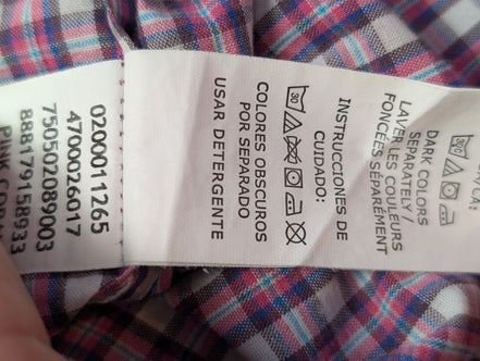 Chemise Chaps manches courtes violet à carreaux taille M #236msch