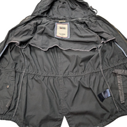 Tommy Hilfiger Denim Parka Veste Femme Noire Capuche Coton Ajustée M | 321BSR