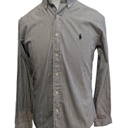 Chemise Polo Ralph Lauren Shirt S Slim Fit Stretch Rayures Noir Button Down