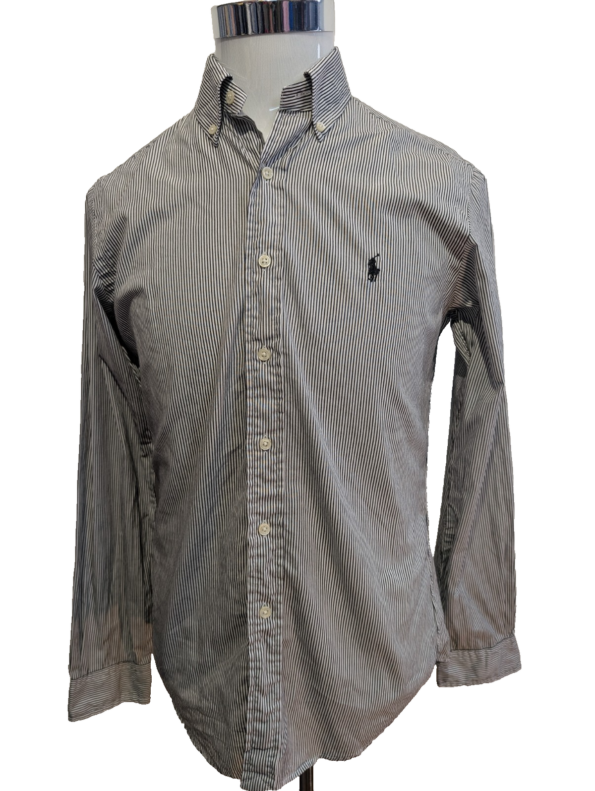 Chemise Polo Ralph Lauren Shirt S Slim Fit Stretch Rayures Noir Button Down