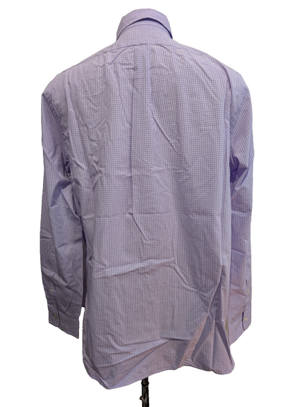 Chemise Ralph Lauren Homme M Violet Carreaux Gingham Manches Longues Custom Fit