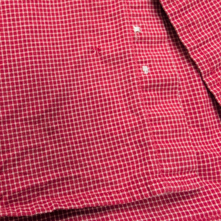 Chemise Nautica L Rouge Micro Carreaux 100% Coton Logo Manches Courtes