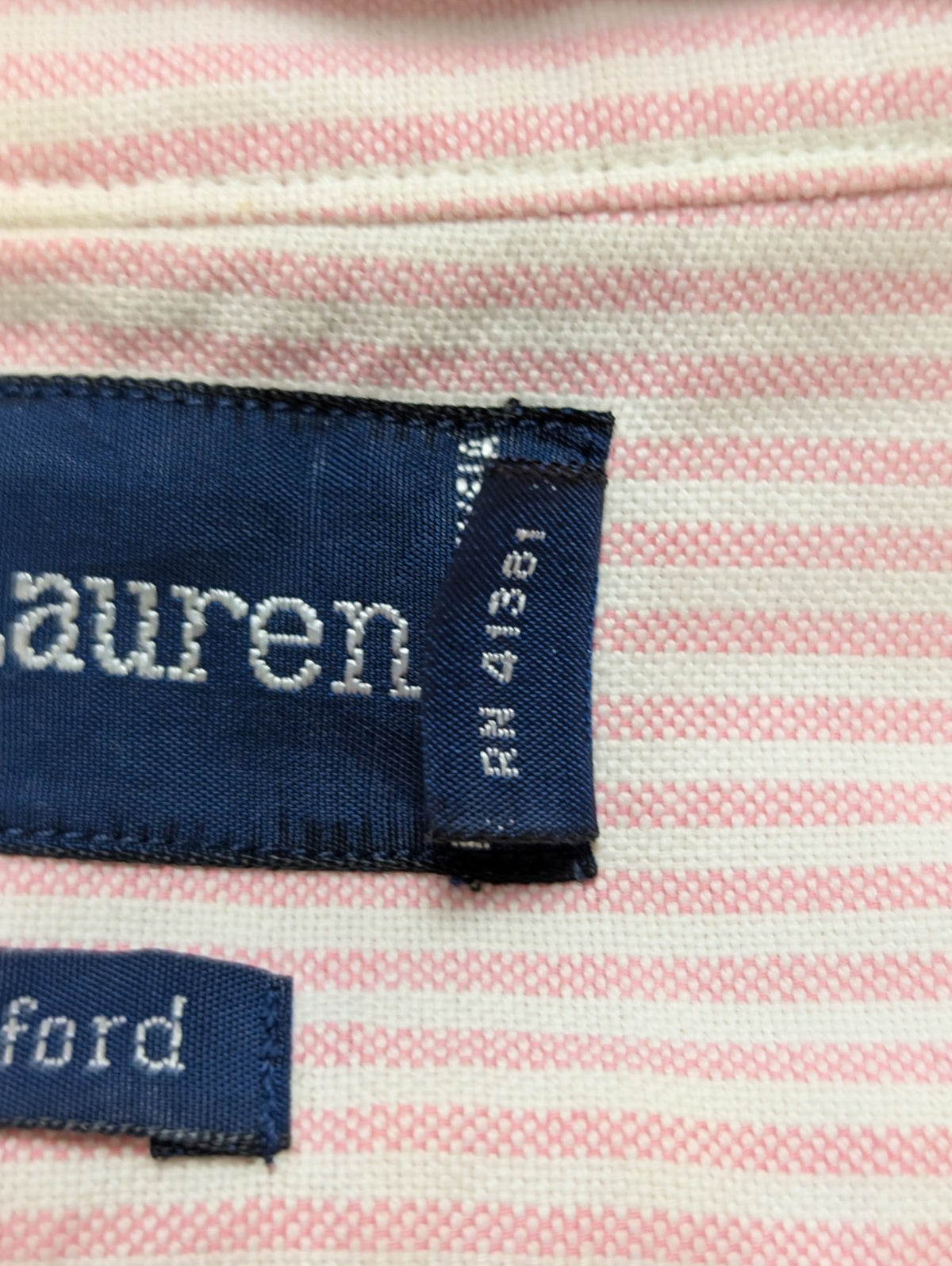 Chemise Polo Ralph Lauren Shirt XL XXL The Big Oxford Rose Rayée Logo Col Classi