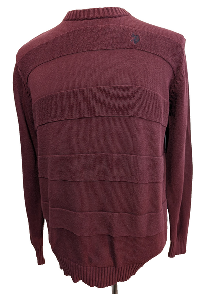 Pull U.S. Polo Assn. vintage Homme bordeaux col rond taille M