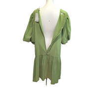 Robe MONKI T.XL Babydoll Verte Coton Manches Bouffantes Neuve Étiquette