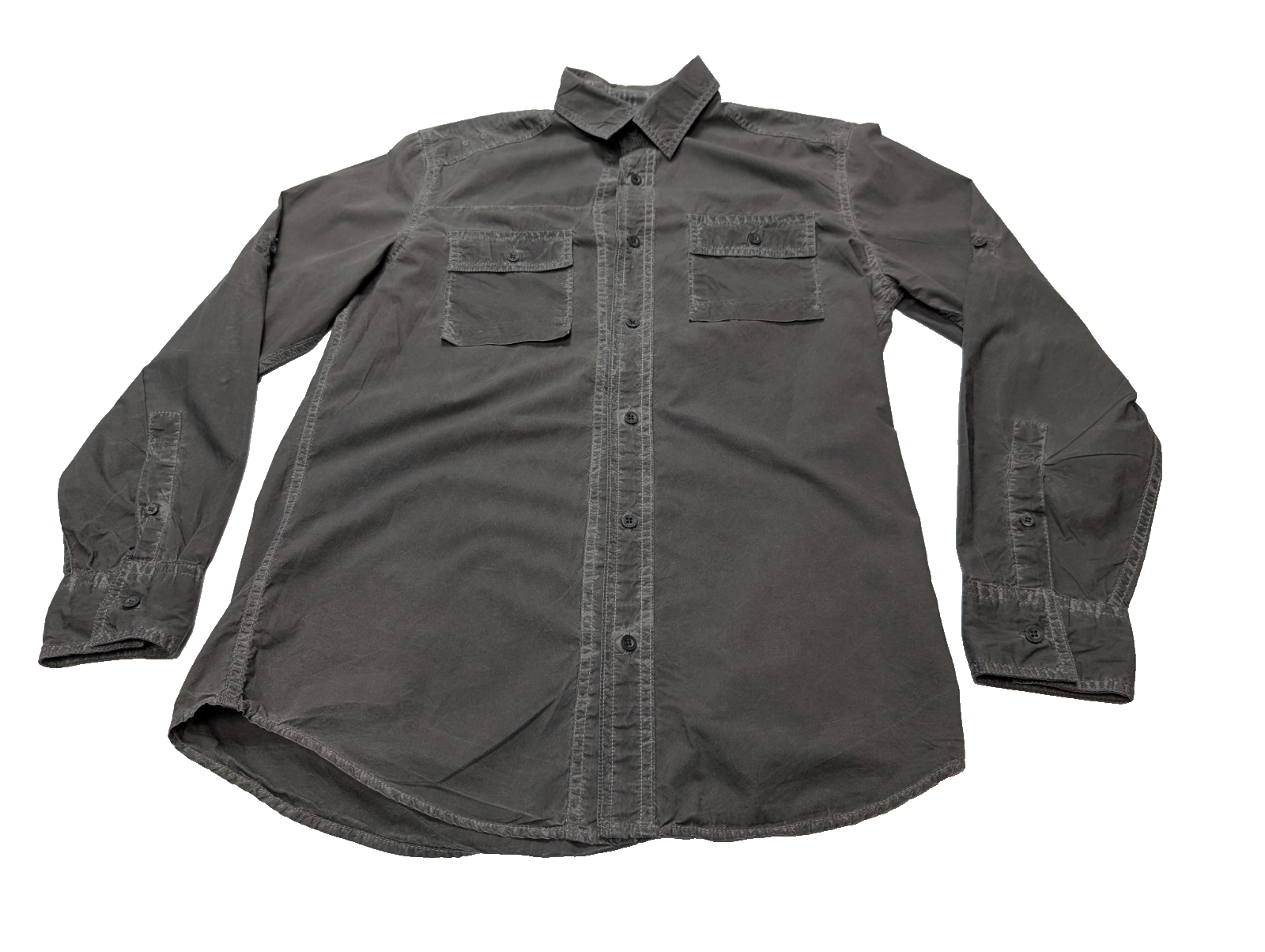 Chemise Calvin Klein gris foncé effet patiné taille S manches longues homme