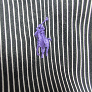 Chemise Ralph Lauren Custom Fit Dress Shirt 15 1/2 M Noir Rayures Coton