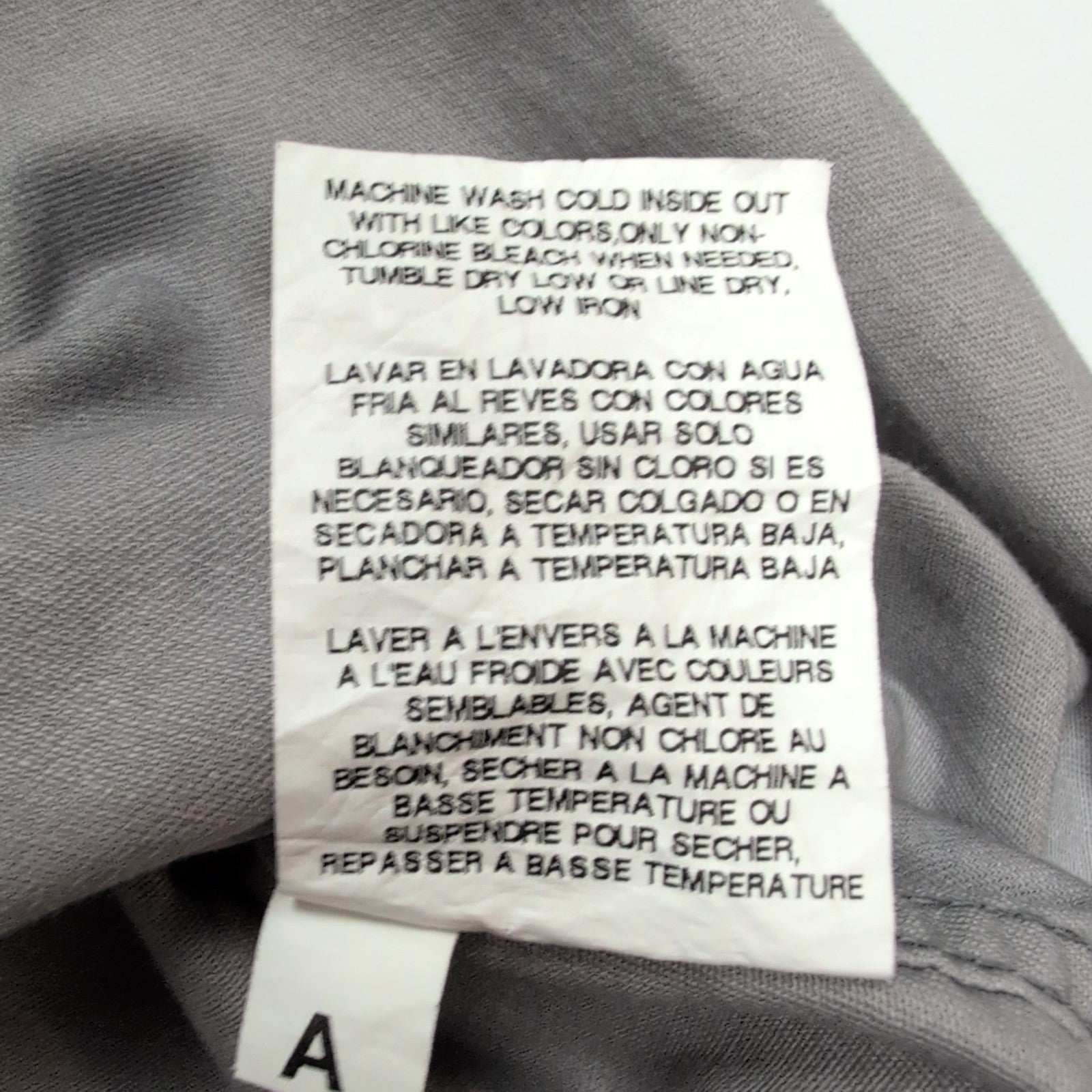 Chemise Wrangler Manches Courtes Grise à Poches Stretch Taille S