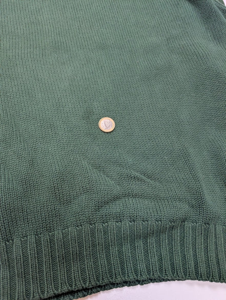 Pull POLO RALPH LAUREN Homme XL Vert Forêt Grosse Maille Logo Marine Vintage