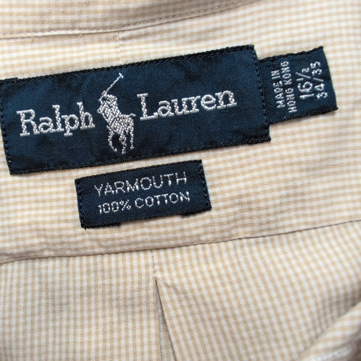 Chemise Ralph Lauren Yarmouth L XL Crème Carreaux Button Down Shirt