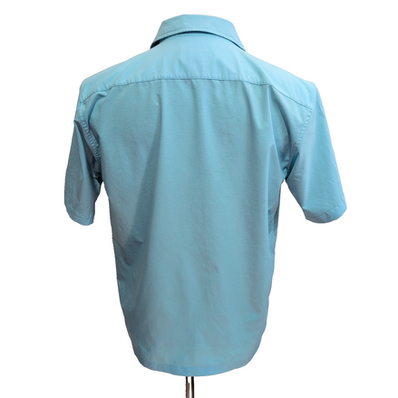 Chemise Hawaïenne Patagonia S Bleu Clair Poisson Trident Brodé Polyester