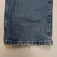 Jean Wrangler Homme Vintage Bleu Style Grunge Distressed Genou Troué W36 L31