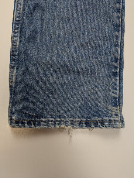 Jean Wrangler Homme Vintage Bleu Style Grunge Distressed Genou Troué W36 L31