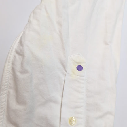 Chemise Ralph Lauren Classic Fit XXL Blanc Uni Logo Marron manches longues