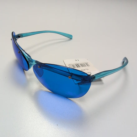 Lunettes de soleil Masque Bleues Ovale Large Style Sport Y2K Vintage