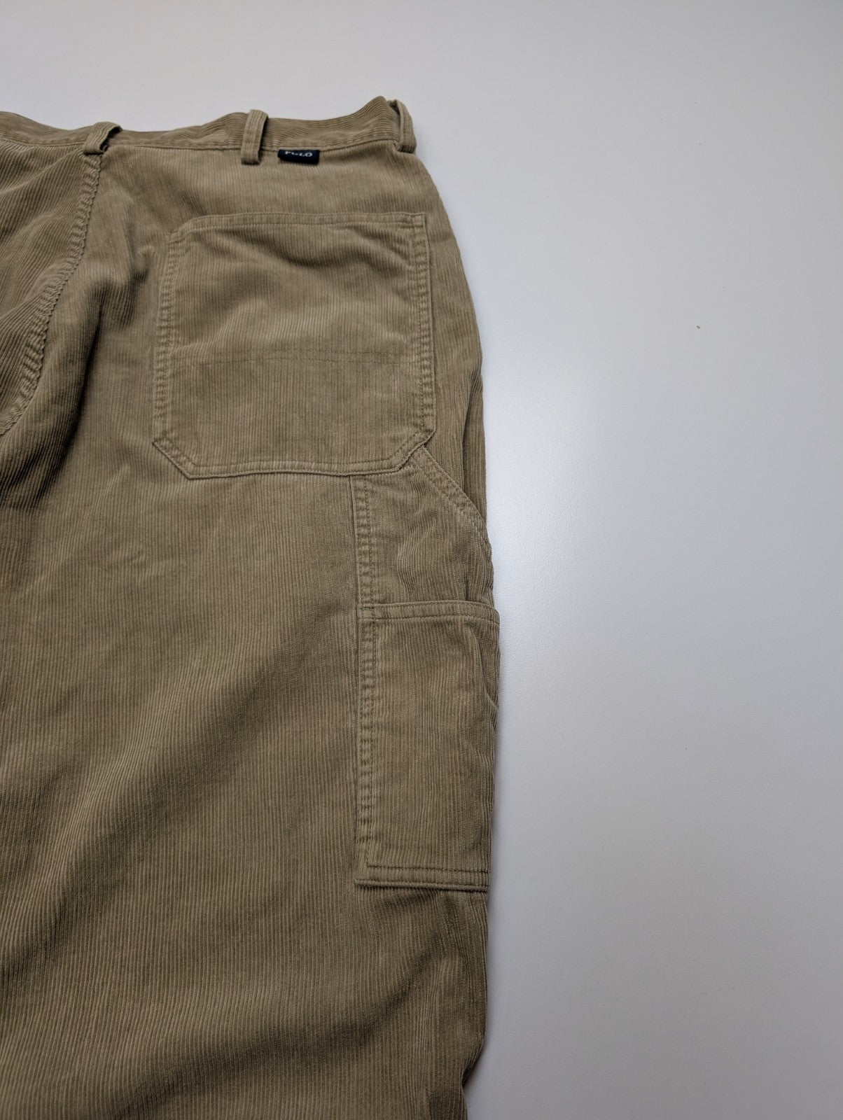 Pantalon Velours Fin Cargo Polo Ralph Lauren W35 L32 Crème Très Bon État