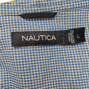 Chemise Nautica L Bleu Micro Carreaux 100% Coton Manches Courtes