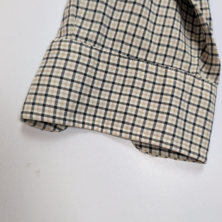 Chemise Ralph Lauren Blake M Flanelle Carreaux Crème Bleu Marine manches longues