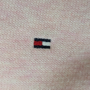 Pull Col V Tommy Hilfiger à rayures Rose Bleu Blanc Femme - Taille XS