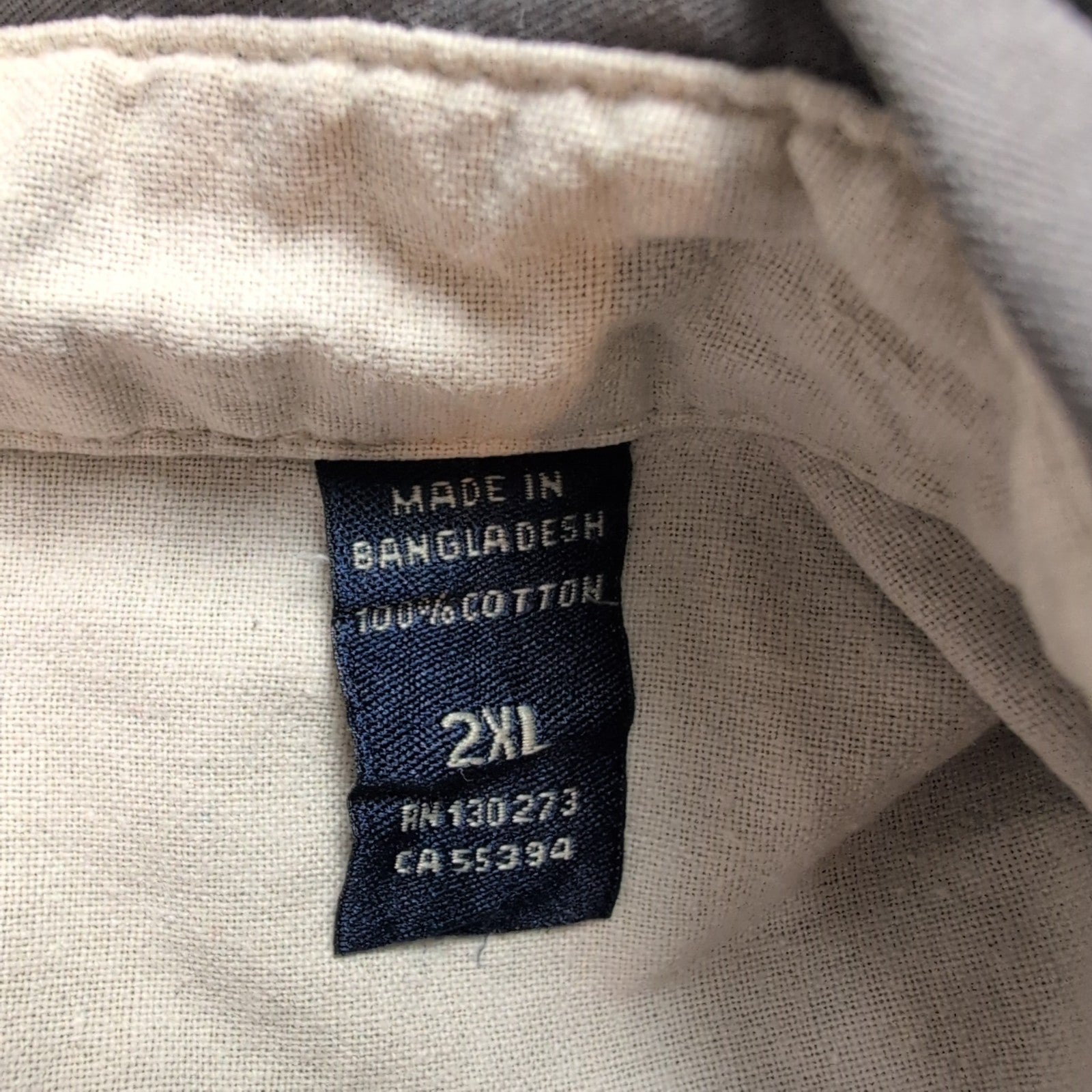Chemise Wrangler beige crème uni manches courtes taille XXL 2 poches homme