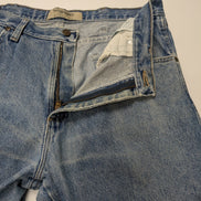 Jean Wrangler Homme Vintage Bleu Style Grunge Distressed Genou Troué W36 L31