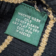 Pull Ralph Lauren (Lauren) Femme S Col Roulé Noir Doré Boutons Métal Chic 🏷️