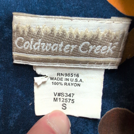 Chemise Hawaïenne Manches Courtes Coldwater Creek Rayonne USA Floral S