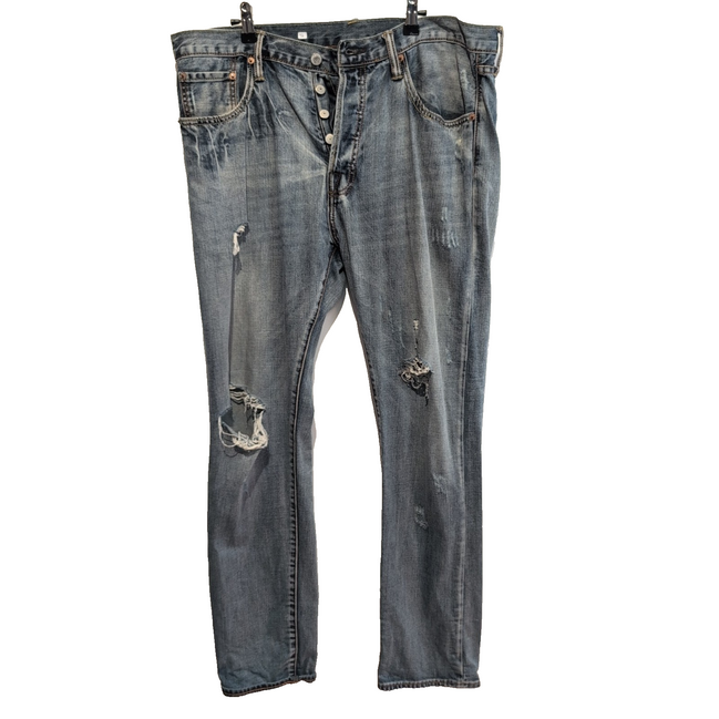 Levi’s 501 Jean Homme W36 L34 Bleu Grunge Destroy Vintage Pantalon