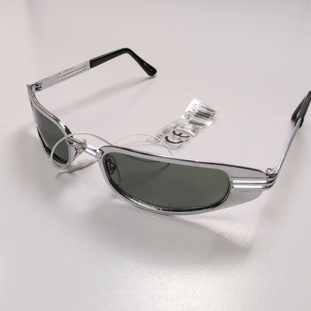 Lunettes de soleil Y2K Branche large Métal chromé Rectangulaire Cyber Steampunk