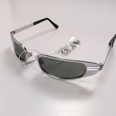Lunettes de soleil Y2K Branche large Métal chromé Rectangulaire Cyber Steampunk