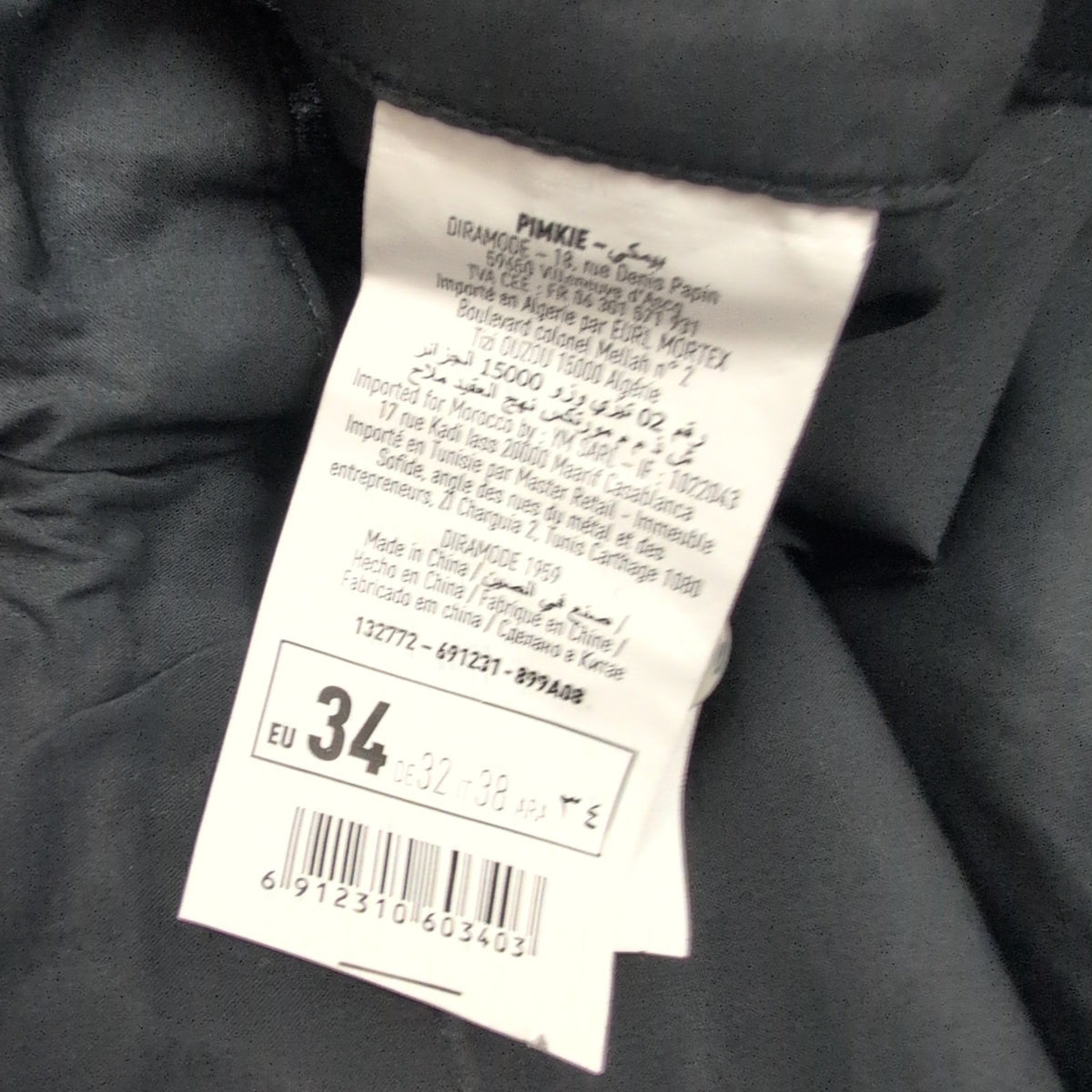 Jupe Femme T34 Pimkie Noire Coton Neuve avec Étiquette Poches Cargo