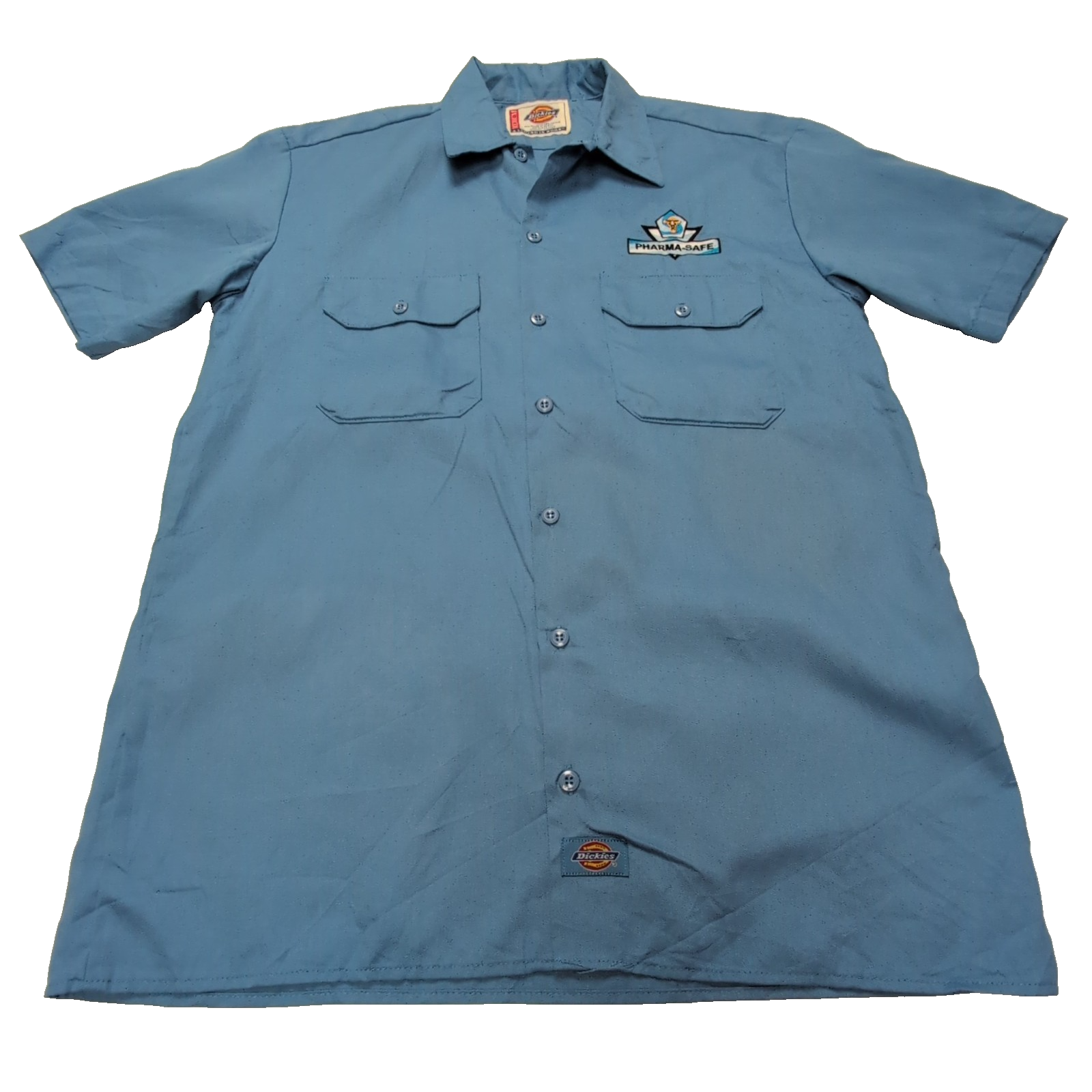 Chemise Dickies bleu clair uni manches courtes brodée taille M homme
