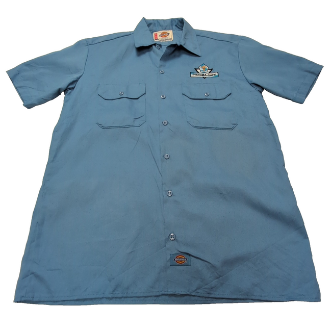 Chemise Dickies bleu clair uni manches courtes brodée taille M homme