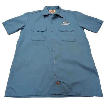 Chemise Dickies bleu clair uni manches courtes brodée taille M homme