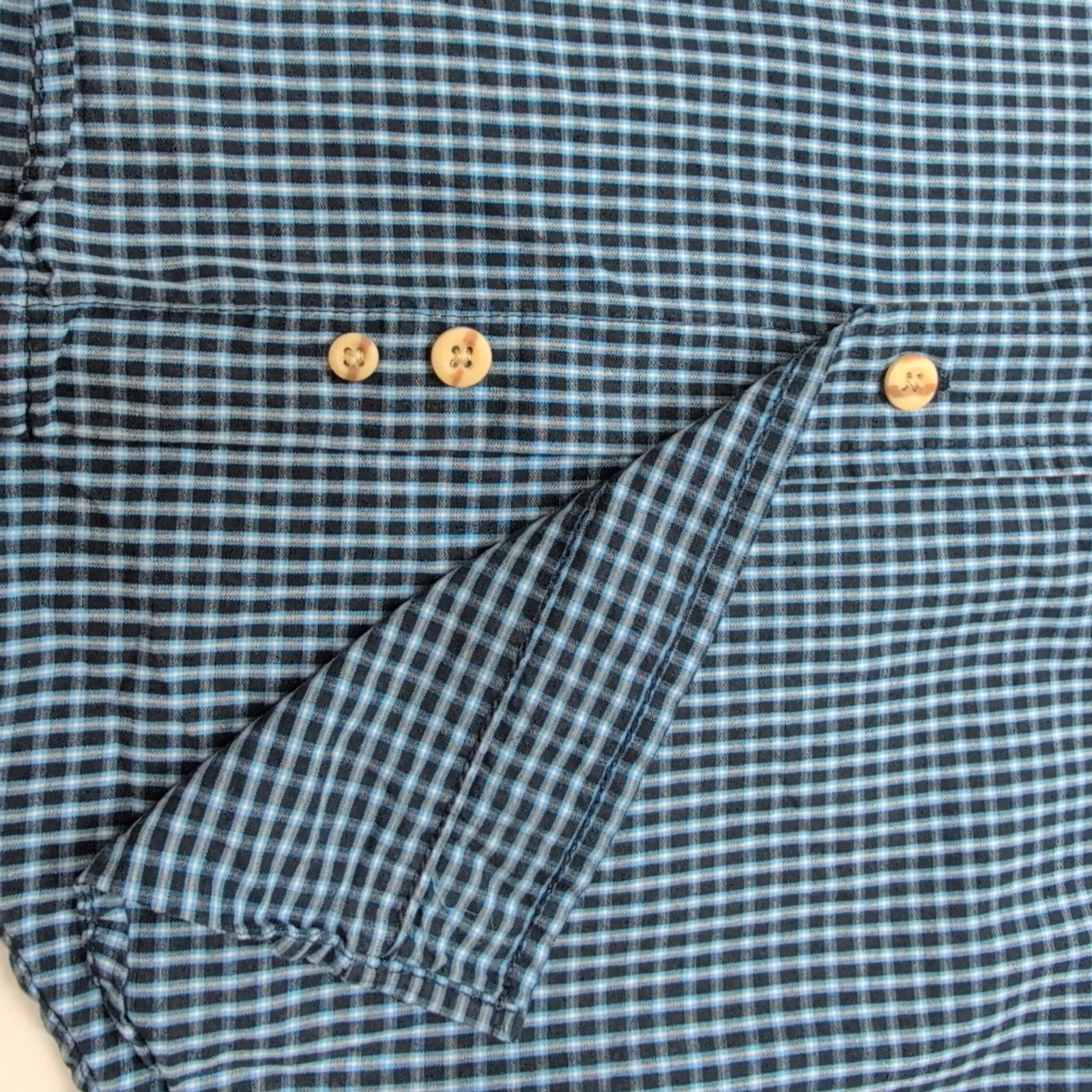 Chemise Wrangler Bleu Marine et Bleu Ciel à Carreaux Taille M / L