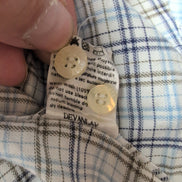 Chemise Lacoste XL 44 Made in France Carreaux Bleu Logo Poche manches longues