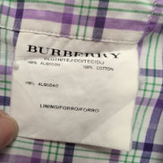 Chemise BURBERRY Violet Carreaux Taille L 100% Coton Logo Brodé manches courtes