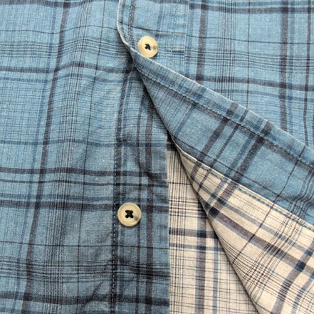 Chemise Wrangler Jeans Co Bleu à carreaux Taille L 100% Coton Manches courtes P