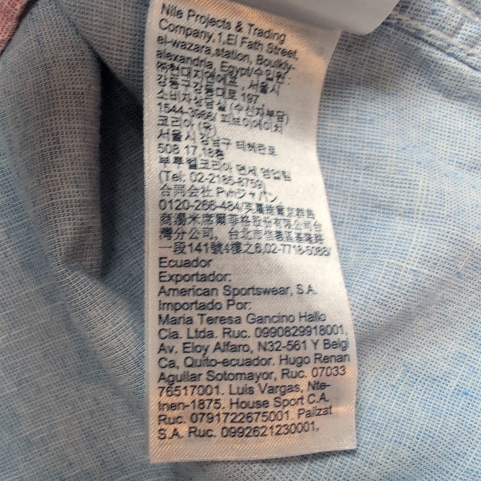Chemise Tommy Hilfiger Homme Taille S Bleu Clair Lin Coton Logo Brodé