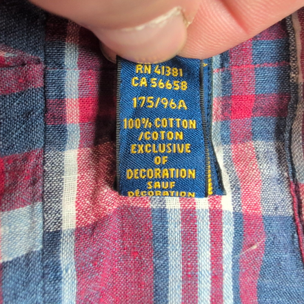 Chemise Ralph Lauren Bleeding Madras M rouge bleu manches courtes