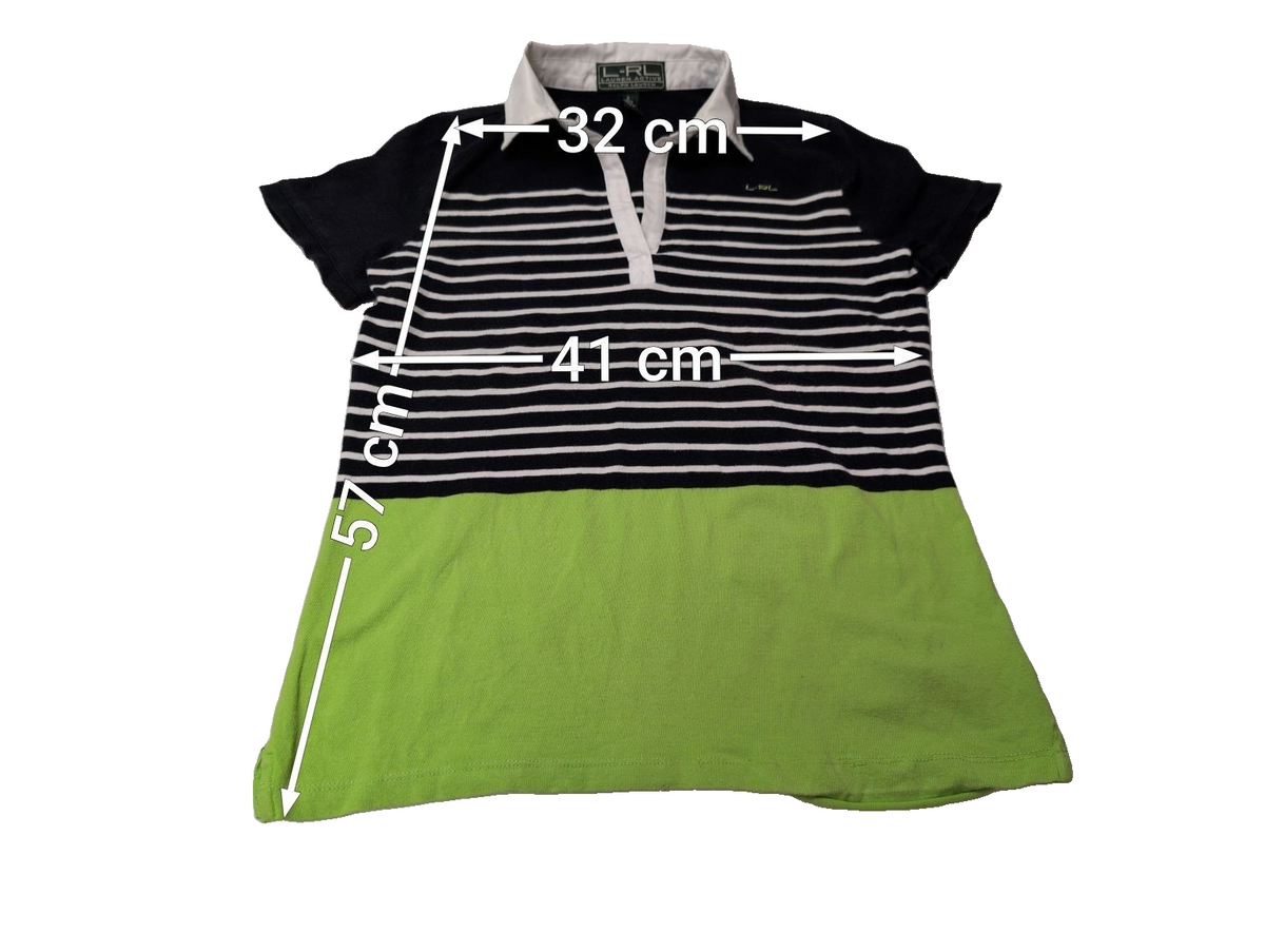 Polo manches courtes Lauren Active Ralph Lauren femme S vert rayures marine