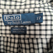 Chemise Polo Ralph Lauren XL Yarmouth Carreaux Noir Blanc Coton Logo Noir