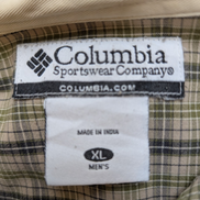 CHEMISE COLUMBIA Sportswear Carreaux Vert Kaki XL TG Homme 100% Coton