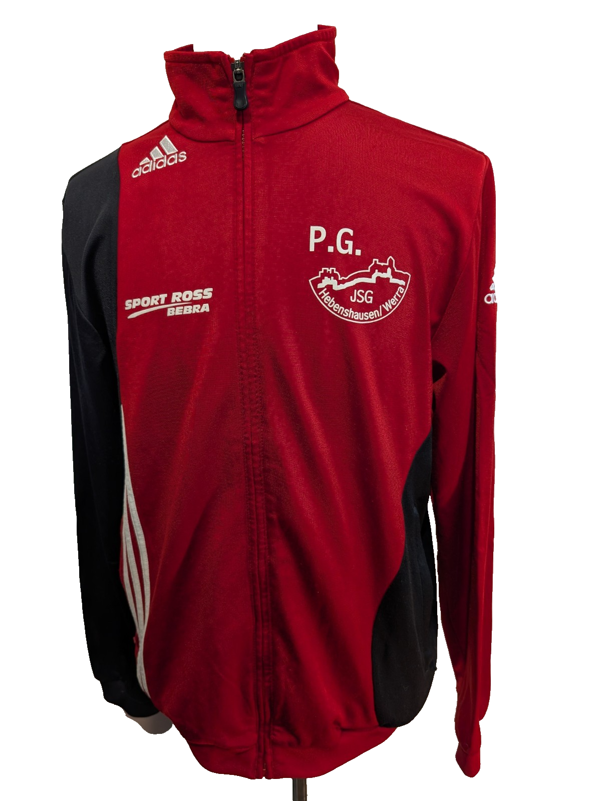 Veste de survêtement Adidas Rouge Taille L (Taille grand - Mesures réelles)