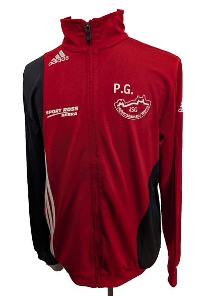 Veste de survêtement Adidas Rouge Taille L (Taille grand - Mesures réelles)